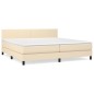 vidaXL Cama box spring con colchón tela color crema 200x200 cm