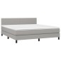 vidaXL Cama box spring con colchón tela gris claro 180x200 cm