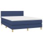 vidaXL Cama box spring con colchón tela azul 140x190 cm vidaXL Cama box spring con colchón tela azul 140x190 cm