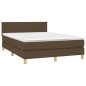 vidaXL Cama box spring con colchón tela marrón oscuro 140x200 cm vidaXL Cama box spring con colchón tela marrón oscuro 140x200 cm