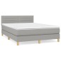 vidaXL Cama box spring con colchón tela gris claro 140x190 cm vidaXL Cama box spring con colchón tela gris claro 140x190 cm