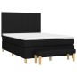 vidaXL Cama box spring con colchón tela negro 140x200 cm vidaXL Cama box spring con colchón tela negro 140x200 cm