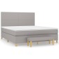 vidaXL Cama box spring con colchón tela gris claro 180x200 cm vidaXL Cama box spring con colchón tela gris claro 180x200 cm