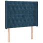 vidaXL Cama box spring colchón y LED terciopelo azul oscuro 90x200 cm vidaXL Cama box spring colchón y LED terciopelo azul oscuro 90x200 cm