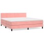 vidaXL Cama box spring con colchón terciopelo rosa 160x200 cm vidaXL Cama box spring con colchón terciopelo rosa 160x200 cm