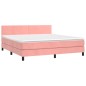 vidaXL Cama box spring con colchón terciopelo rosa 160x200 cm vidaXL Cama box spring con colchón terciopelo rosa 160x200 cm