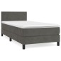 vidaXL Cama box spring con colchón terciopelo gris oscuro 90x190 cm vidaXL Cama box spring con colchón terciopelo gris oscuro 90x190 cm