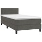 vidaXL Cama box spring con colchón terciopelo gris oscuro 90x190 cm vidaXL Cama box spring con colchón terciopelo gris oscuro 90x190 cm