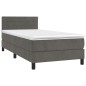 vidaXL Cama box spring con colchón terciopelo gris oscuro 90x190 cm