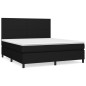 vidaXL Cama box spring con colchón tela negro 160x200 cm vidaXL Cama box spring con colchón tela negro 160x200 cm