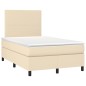vidaXL Cama box spring con colchón tela color crema 120x200 cm vidaXL Cama box spring con colchón tela color crema 120x200 cm