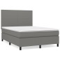 vidaXL Cama box spring con colchón tela gris oscuro 140x190 cm vidaXL Cama box spring con colchón tela gris oscuro 140x190 cm