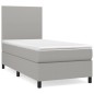 vidaXL Cama box spring con colchón tela gris claro 90x190 cm vidaXL Cama box spring con colchón tela gris claro 90x190 cm