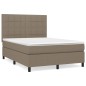 vidaXL Cama box spring con colchón tela gris taupe 140x200 cm vidaXL Cama box spring con colchón tela gris taupe 140x200 cm