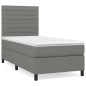 vidaXL Cama box spring con colchón tela gris oscuro 90x190 cm vidaXL Cama box spring con colchón tela gris oscuro 90x190 cm