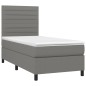vidaXL Cama box spring con colchón tela gris oscuro 90x190 cm vidaXL Cama box spring con colchón tela gris oscuro 90x190 cm