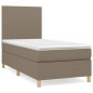 vidaXL Cama box spring con colchón tela gris taupe 90x190 cm vidaXL Cama box spring con colchón tela gris taupe 90x190 cm