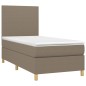 vidaXL Cama box spring con colchón tela gris taupe 90x190 cm vidaXL Cama box spring con colchón tela gris taupe 90x190 cm