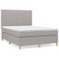 vidaXL Cama box spring con colchón tela gris claro 140x190 cm vidaXL Cama box spring con colchón tela gris claro 140x190 cm