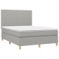 vidaXL Cama box spring con colchón tela gris claro 140x190 cm vidaXL Cama box spring con colchón tela gris claro 140x190 cm