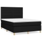 vidaXL Cama box spring con colchón tela negro 140x200 cm vidaXL Cama box spring con colchón tela negro 140x200 cm