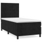 vidaXL Cama box spring con colchón cuero sintético negro 90x190 cm vidaXL Cama box spring con colchón cuero sintético negro 90x190 cm
