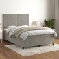 vidaXL Cama box spring con colchón terciopelo gris claro 140x190 cm vidaXL Cama box spring con colchón terciopelo gris claro 140x190 cm