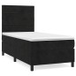 vidaXL Cama box spring con colchón terciopelo negro 90x200 cm vidaXL Cama box spring con colchón terciopelo negro 90x200 cm