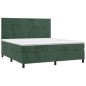 vidaXL Cama box spring con colchón terciopelo verde oscuro 180x200 cm vidaXL Cama box spring con colchón terciopelo verde oscuro 180x200 cm
