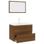 vidaXL Set de muebles de baño madera contrachapada marrón roble vidaXL Set de muebles de baño madera contrachapada marrón roble