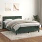 vidaXL Cama box spring con colchón terciopelo verde oscuro 140x200 cm vidaXL Cama box spring con colchón terciopelo verde oscuro 140x200 cm