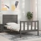 vidaXL Estructura de cama con cabecero madera maciza gris 90x200 cm vidaXL Estructura de cama con cabecero madera maciza gris 90x200 cm