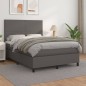 vidaXL Cama box spring con colchón cuero sintético gris 140x190 cm vidaXL Cama box spring con colchón cuero sintético gris 140x190 cm