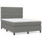 vidaXL Cama box spring con colchón tela gris oscuro 140x200 cm vidaXL Cama box spring con colchón tela gris oscuro 140x200 cm