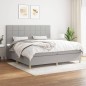vidaXL Cama box spring con colchón tela gris claro 200x200 cm vidaXL Cama box spring con colchón tela gris claro 200x200 cm