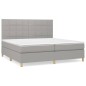 vidaXL Cama box spring con colchón tela gris claro 200x200 cm vidaXL Cama box spring con colchón tela gris claro 200x200 cm