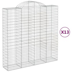 vidaXL Cestas de gaviones 13 uds forma de arco hierro 200x50x200/220cm