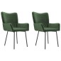 vidaXL Sillas de comedor 2 unidades terciopelo verde oscuro vidaXL Sillas de comedor 2 unidades terciopelo verde oscuro