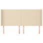 vidaXL Cabecero con orejas de tela color crema 183x16x118/128 cm