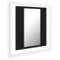 vidaXL Armario espejo de baño con luz LED acrílico negro 40x12x45 cm vidaXL Armario espejo de baño con luz LED acrílico negro 40x12x45 cm