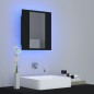 vidaXL Armario espejo de baño con luz LED acrílico negro 40x12x45 cm vidaXL Armario espejo de baño con luz LED acrílico negro 40x12x45 cm