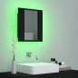 vidaXL Armario espejo de baño con luz LED acrílico negro 40x12x45 cm vidaXL Armario espejo de baño con luz LED acrílico negro 40x12x45 cm