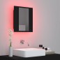 vidaXL Armario espejo de baño con luz LED acrílico negro 40x12x45 cm vidaXL Armario espejo de baño con luz LED acrílico negro 40x12x45 cm