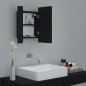 vidaXL Armario espejo de baño con luz LED acrílico negro 40x12x45 cm vidaXL Armario espejo de baño con luz LED acrílico negro 40x12x45 cm