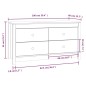 vidaXL Armario auxiliar madera maciza de pino blanco 100x40x54 cm