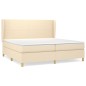 vidaXL Cama box spring con colchón tela color crema 200x200 cm vidaXL Cama box spring con colchón tela color crema 200x200 cm