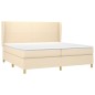 vidaXL Cama box spring con colchón tela color crema 200x200 cm vidaXL Cama box spring con colchón tela color crema 200x200 cm