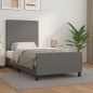 vidaXL Estructura de cama con cabecero cuero sintético gris 100x200 cm