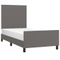 vidaXL Estructura de cama con cabecero cuero sintético gris 100x200 cm