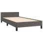 vidaXL Estructura de cama con cabecero cuero sintético gris 100x200 cm